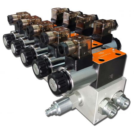 ROZDZIELACZ HYDRAULICZNY CETOP 4 SEKCJI 60L 12V